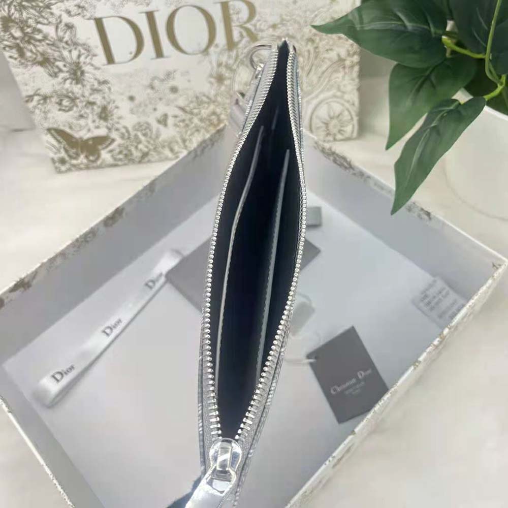 Dior Men A5 Pouch Dior Gray CD Diamond Canvas 7 Dior Men A5 Pouch Dior Gray CD Diamond Canvas - Image 7