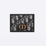 Dior Women 30 Montaigne Card Holder Blue Dior Oblique Jacquard