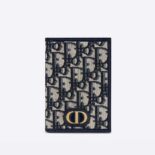 Dior Women 30 Montaigne Passport Holder Blue Dior Oblique Jacquard