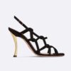 Dior Women D-Fame Heeled Sandal Black Suede Calfskin