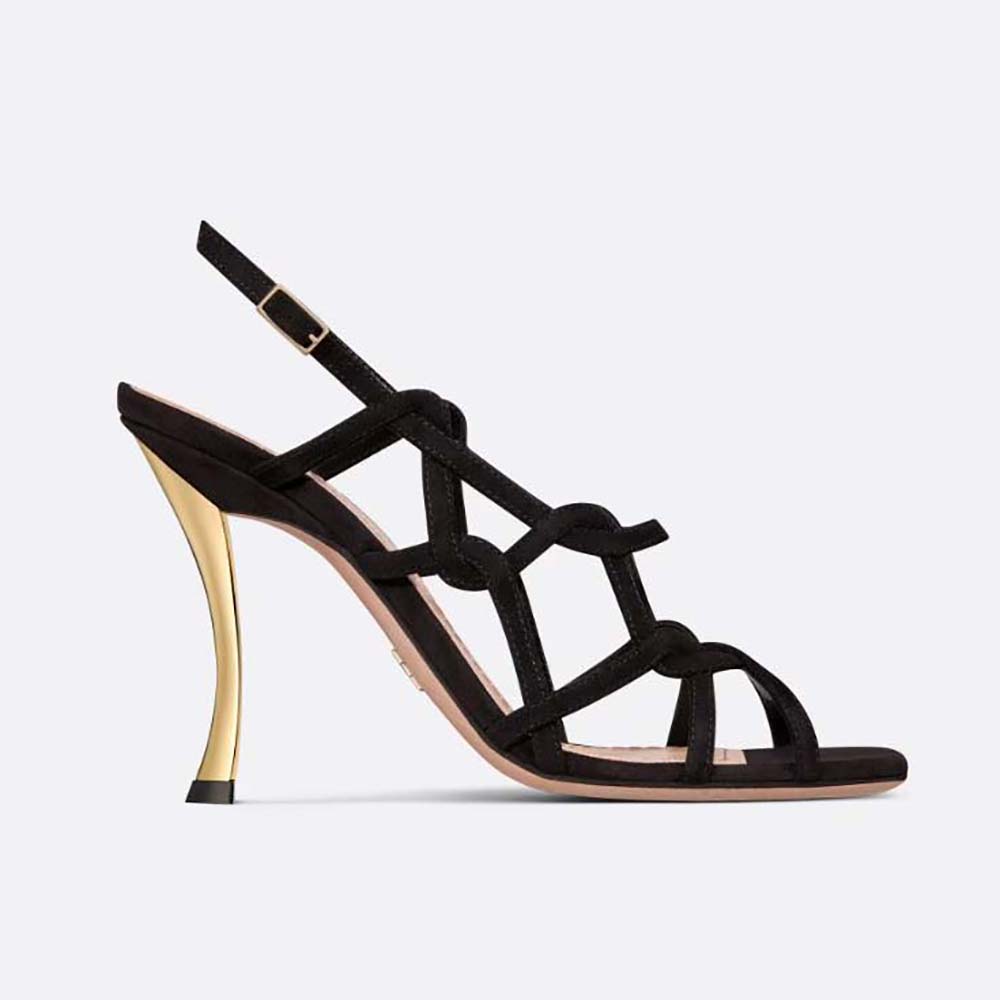 Dior Women DFame Heeled Sandal Black Suede Calfskin