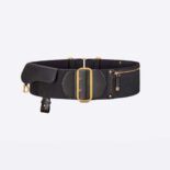 Dior Women Saddle Belt Black Smooth Calfskin and Technical Fabric 80 MM