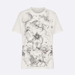 Dior Women T-shirt White Cotton Jersey with Melothesia Motif
