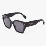Fendi Unisex Fendi Bold Low Bridge Fit Black Acetate Sunglasses
