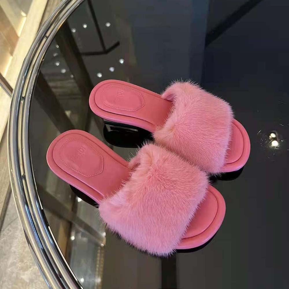 Baguette - Pink mink slides