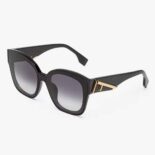 Fendi Women Square Fendi First Black Acetate Sunglasses