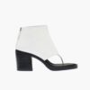 Miu Miu Women Leather Thong Booties-White 12 Miu Miu Women Leather Thong Booties-White