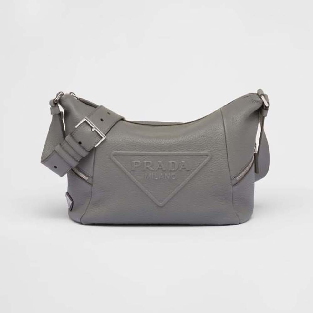 Prada Men Leather Bag with Shoulder StrapGray