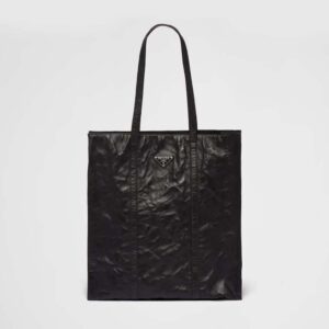 Prada Women Medium Antiqued Nappa Leather Tote Bag-Black