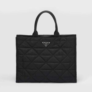 Prada Women Re-Nylon Shopping Bag with Topstitching