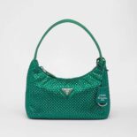 Prada Women Satin Mini-Bag with Crystals-Green