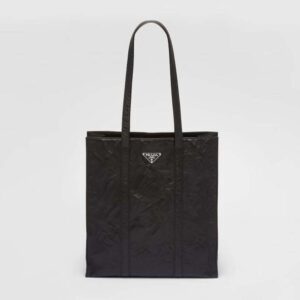 Prada Women Small Antique Nappa Leather Tote-Black