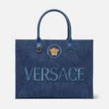 Versace Women La Medusa Large Tote Bag-Navy