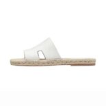 Hermes Unisex Catalya Espadrille in Calfskin with Rope Sole and "H" Cut-out-White