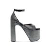 Balenciaga Women Camden 160mm Sandal with Rhinestones in Black