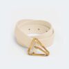 Bottega Veneta Women Grasp Belt in Calfskin Leather-White