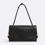 Bottega Veneta Women Trio Pouch On Strap Mini Intrecciato Leather Shoulder Bag-Black