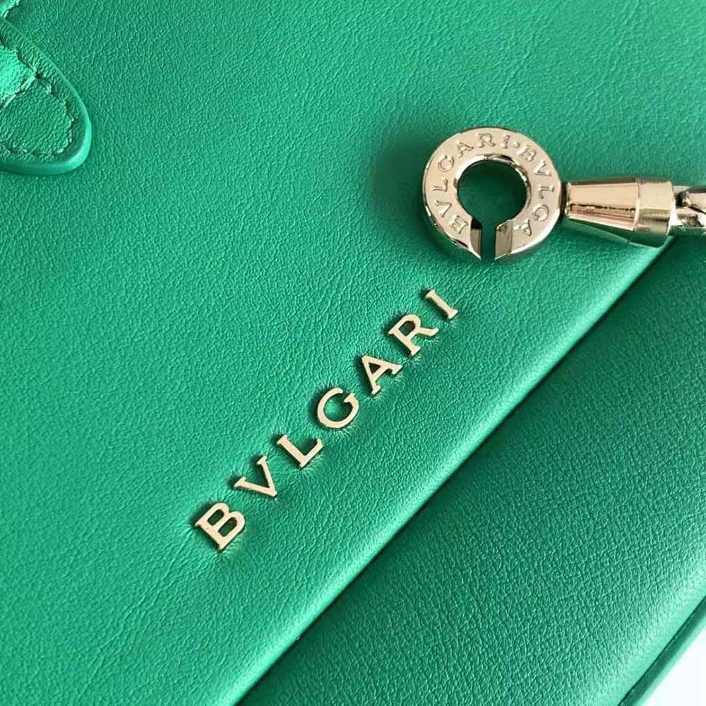 Bvlgari Womens Green Serpenti Baia Small Leather Shoulder Bag