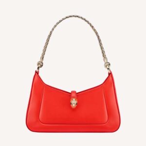 Bvlgari Women Serpenti Baia Small Shoulder Bag in Calf Leather-Orange