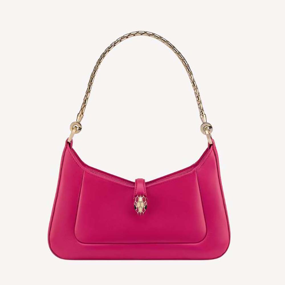 Bvlgari Women Serpenti Baia Small Shoulder Bag In Calf Leather-pink