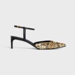 Celine Women Kitten in Embroidered Calfskin & Calfskin