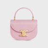 Celine Women Mini Besace Triomphe in Shiny Calfskin-Pink