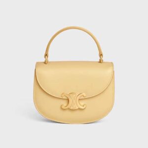 Celine Women Mini Besace Triomphe in Shiny Calfskin-Yellow