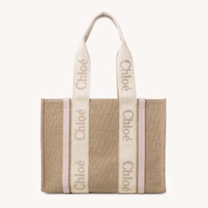 Chloe Women Medium Woody Tote Bag-Pink