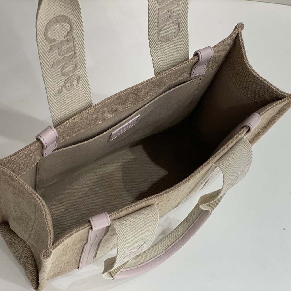 Chloe Women Medium Woody Tote Bag-Pink 6 Chloe Women Medium Woody Tote Bag-Pink - Image 6