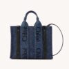 Chloe Women Small Woody Tote Bag-Navy