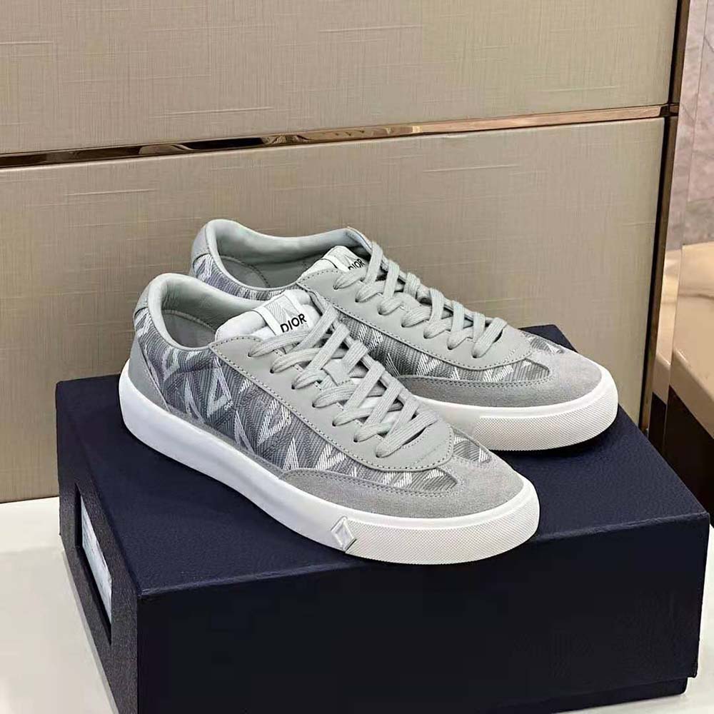 Dior Men B101 Sneaker Dior Gray CD Diamond Canvas Smooth Calfskin and Nubuck 7 Dior Men B101 Sneaker Dior Gray CD Diamond Canvas Smooth Calfskin and Nubuck - Image 7