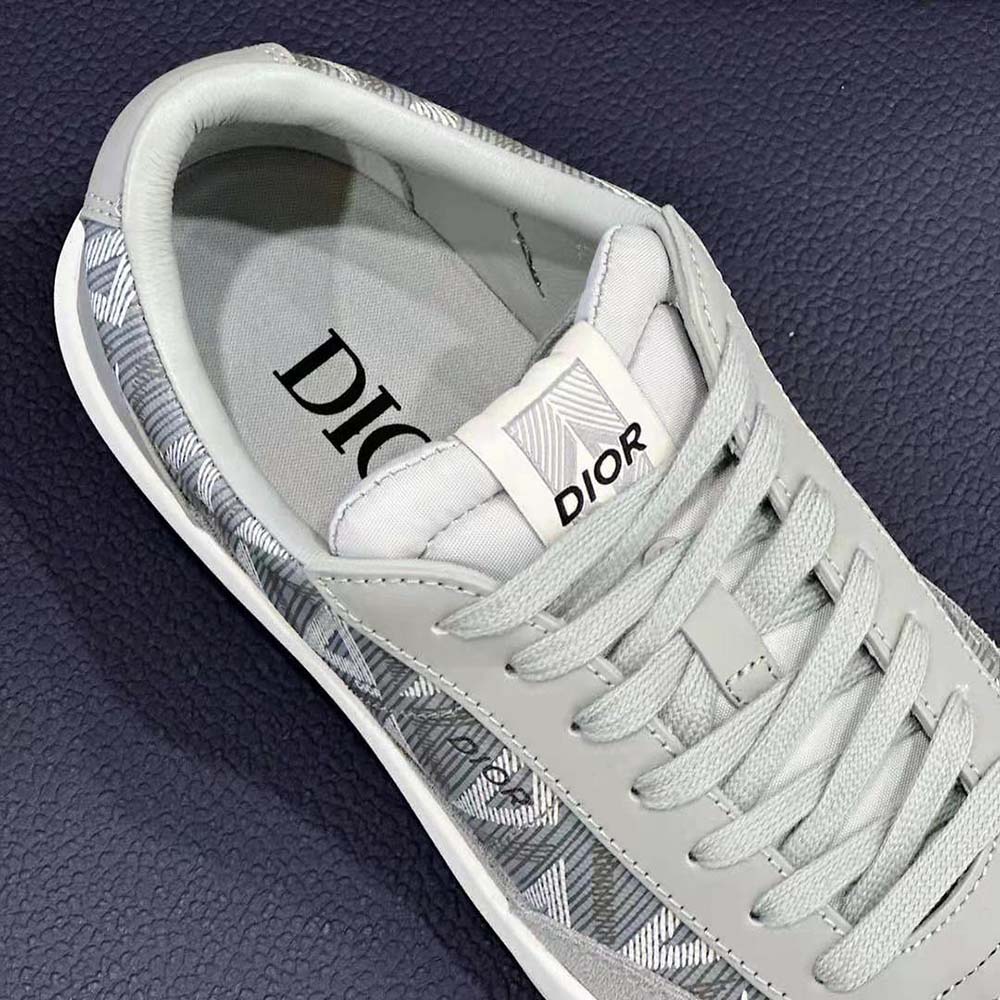Dior Men B101 Sneaker Dior Gray CD Diamond Canvas Smooth Calfskin and Nubuck 8 Dior Men B101 Sneaker Dior Gray CD Diamond Canvas Smooth Calfskin and Nubuck - Image 8