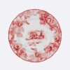 Dior Unisex Dessert Plate Red Toile de Jouy Lion
