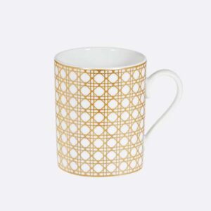 Dior Unisex Mug Gold-Tone Cannage Montaigne