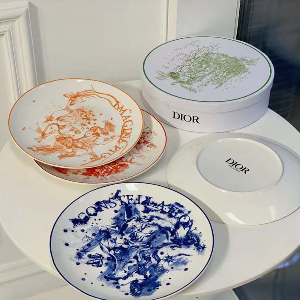 Dior Unisex Set of 4 Dinner Plates Multicolor ABCDIOR Imagination