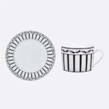 Dior Unisex Teacup Saucer White and Black Monsieur Dior