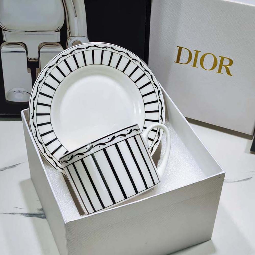 Dior Coffee Cup White and Black Monsieur Dior