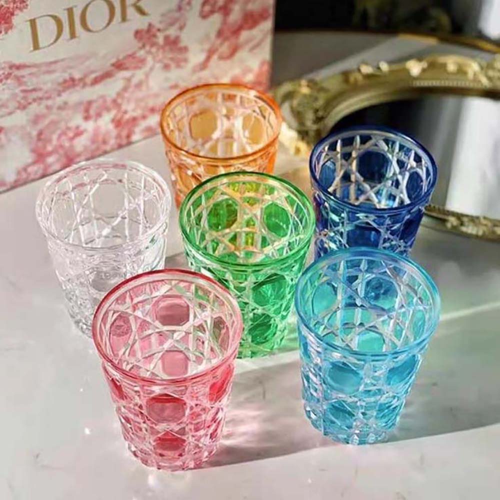 Dior Water Glass Black Cannage