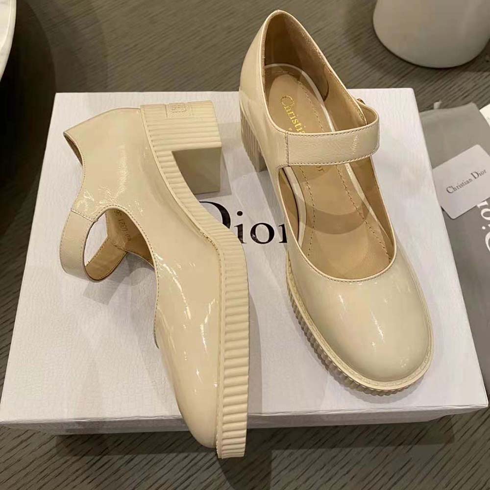 Dior Women D-Doll Pump White Shiny Calfskin