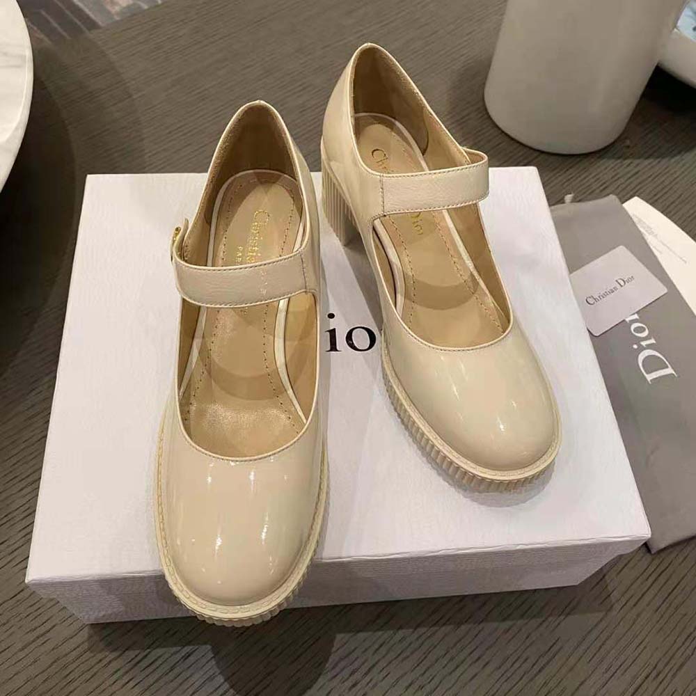 Dior Women D-Doll Pump White Shiny Calfskin