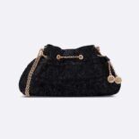 Dior Women Dior Dream Bucket Bag Black Cannage Cotton with Bead Embroidery