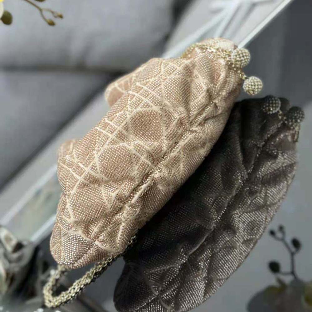 Dior Women Dior Dream Bucket Bag Dusty Ivory Cannage Cotton with Bead Embroidery 6 Dior Women Dior Dream Bucket Bag Dusty Ivory Cannage Cotton with Bead Embroidery - Image 6