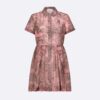 Dior Women Dioriviera Short Dress Pink and Gray Cotton Muslin