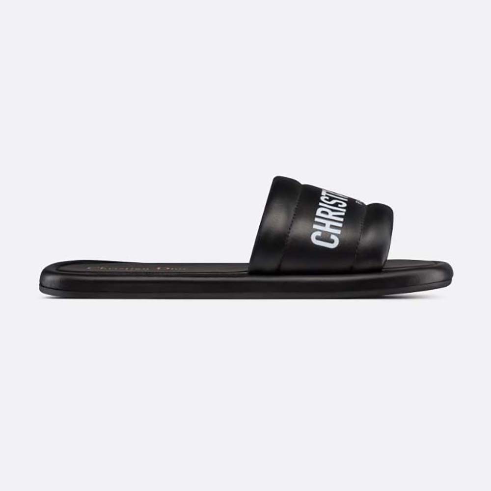 Dior Women Every-D Slide Black Embossed Lambskin