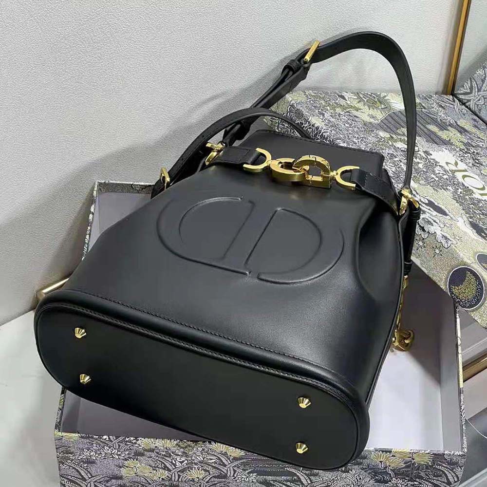 Medium C'est Dior Bag Black CD-Embossed Calfskin