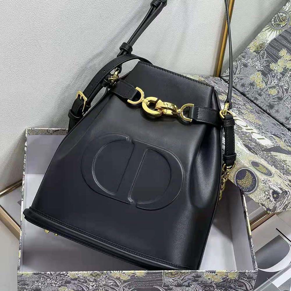 Small C'est Dior Bag Golden Saddle CD-Embossed Calfskin