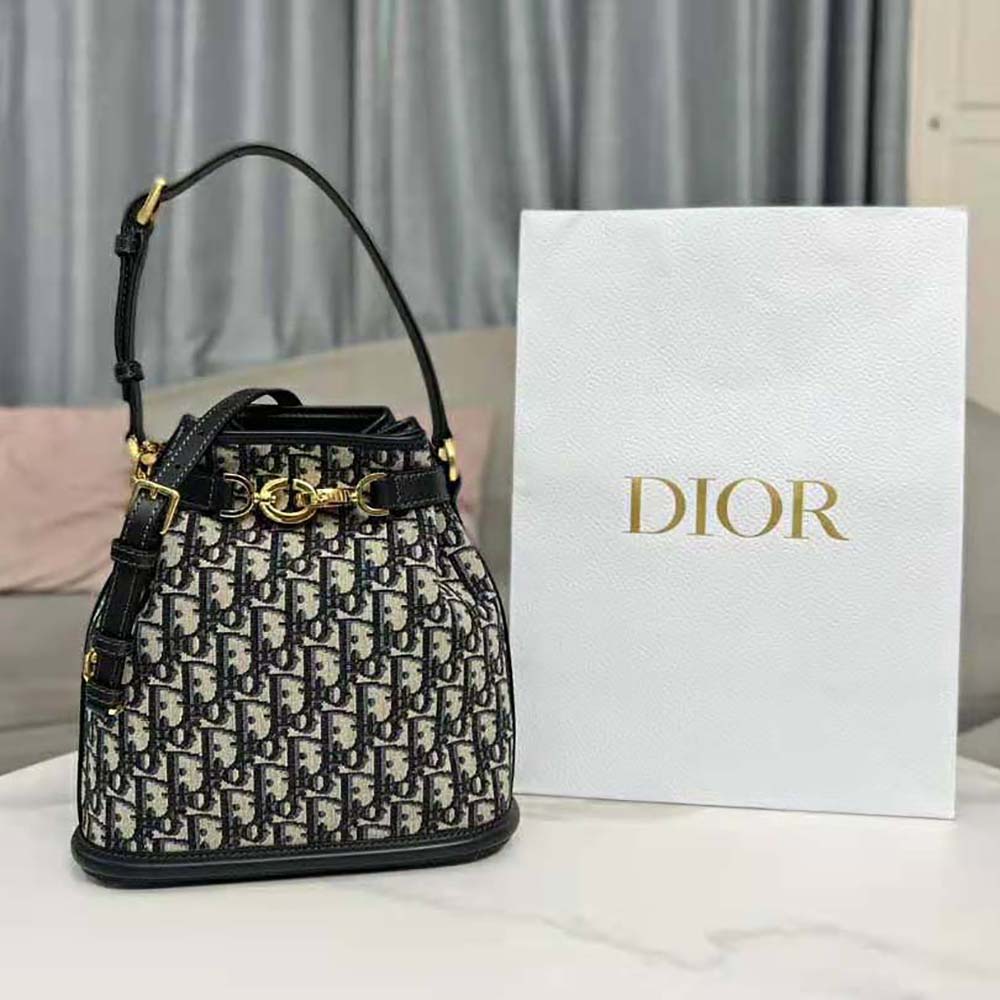 Medium Dior Key Bag Blue Dior Oblique Jacquard