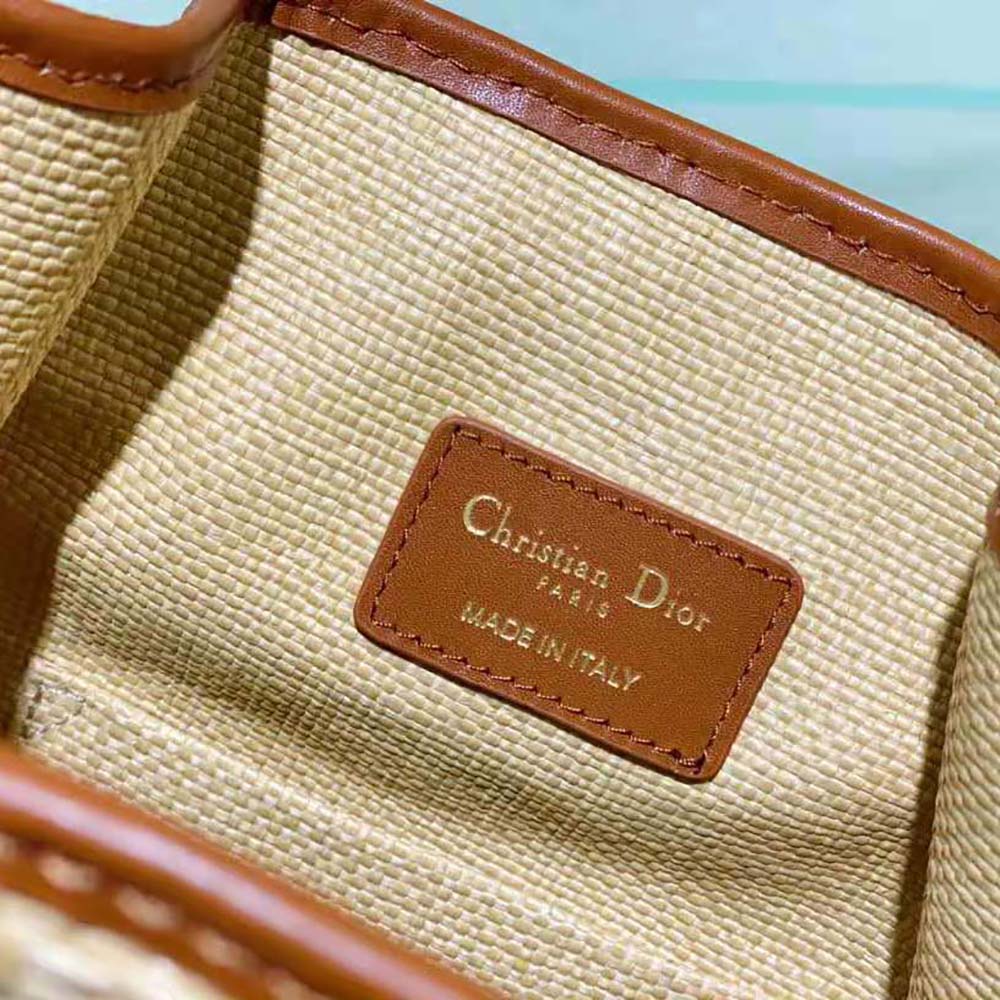 Small C'est Dior Bag Natural Cannage Raffia