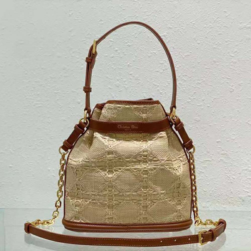 Small C'est Dior Bag Natural Cannage Raffia