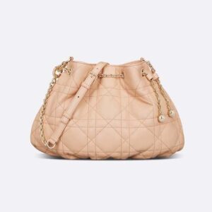 Dior Women Medium Dior Ammi Bag Sand Pink Supple Macrocannage Lambskin